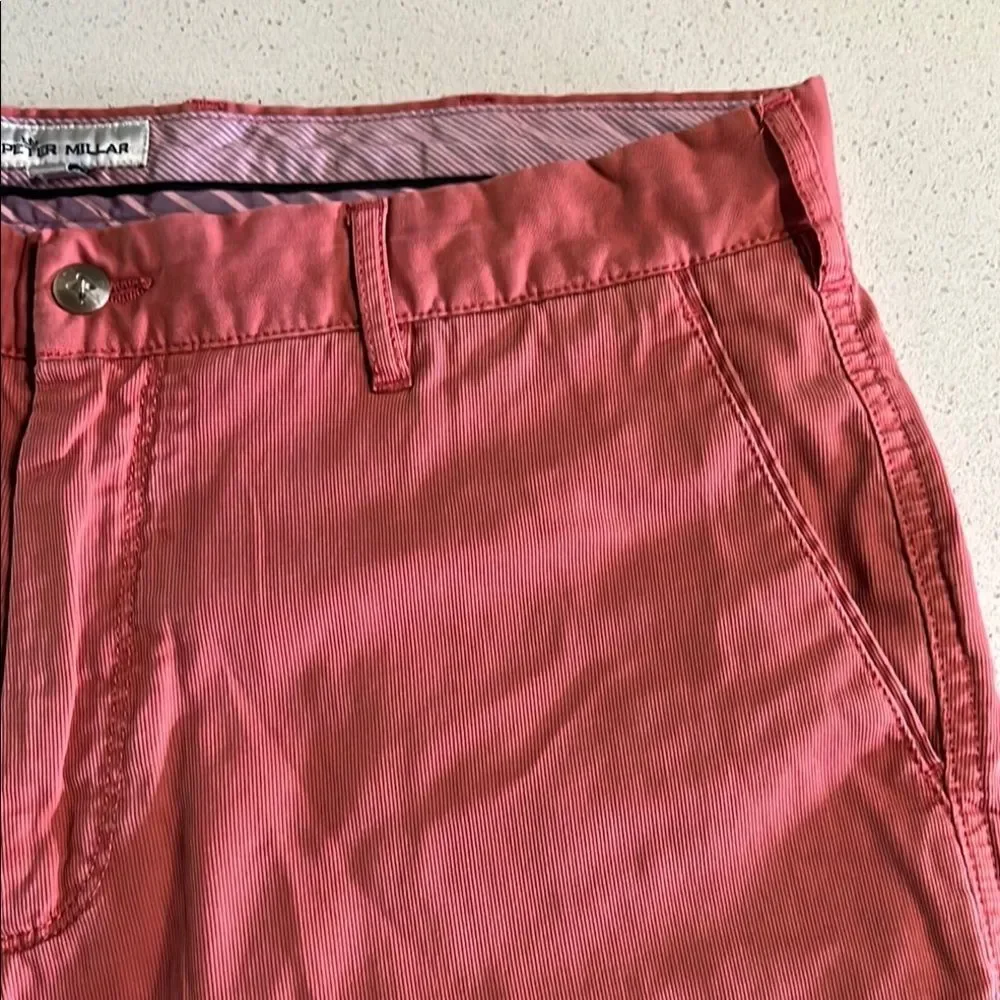 Peter Millar Pink Stretch Flat Front Shorts Size 34